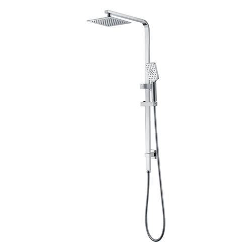 INSPIRE TWIN SHOWER ON RAIL SQUARE BRUSHED NICKEL