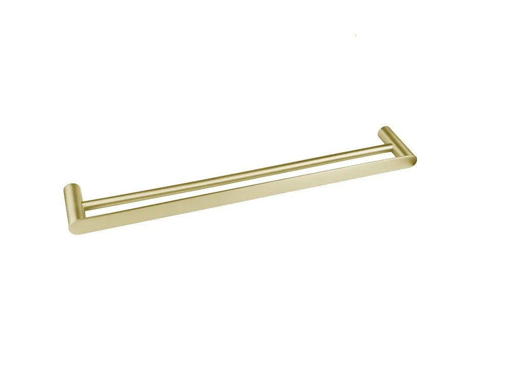 INSPIRE VETTO DOUBLE NON-HEATED TOWEL RAIL BRUSHED GOLD (AVAILABLE IN 600MM AND 750MM)