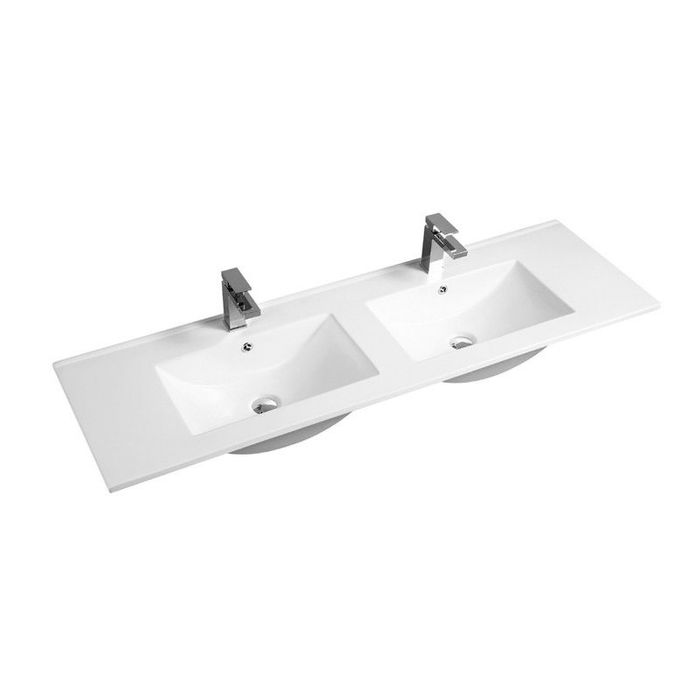 INSPIRE WHITE DOUBLE BOWL VANITY CERAMIC TOP (AVAILABLE IN 1200MM AND 1500MM)